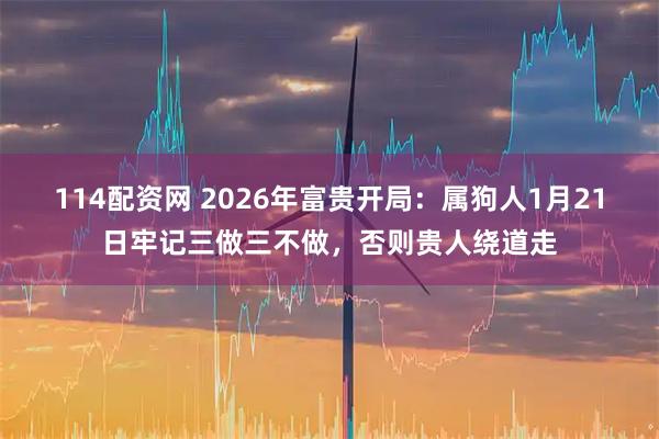 114配资网 2026年富贵开局：属狗人1月21日牢记三做三不做，否则贵人绕道走